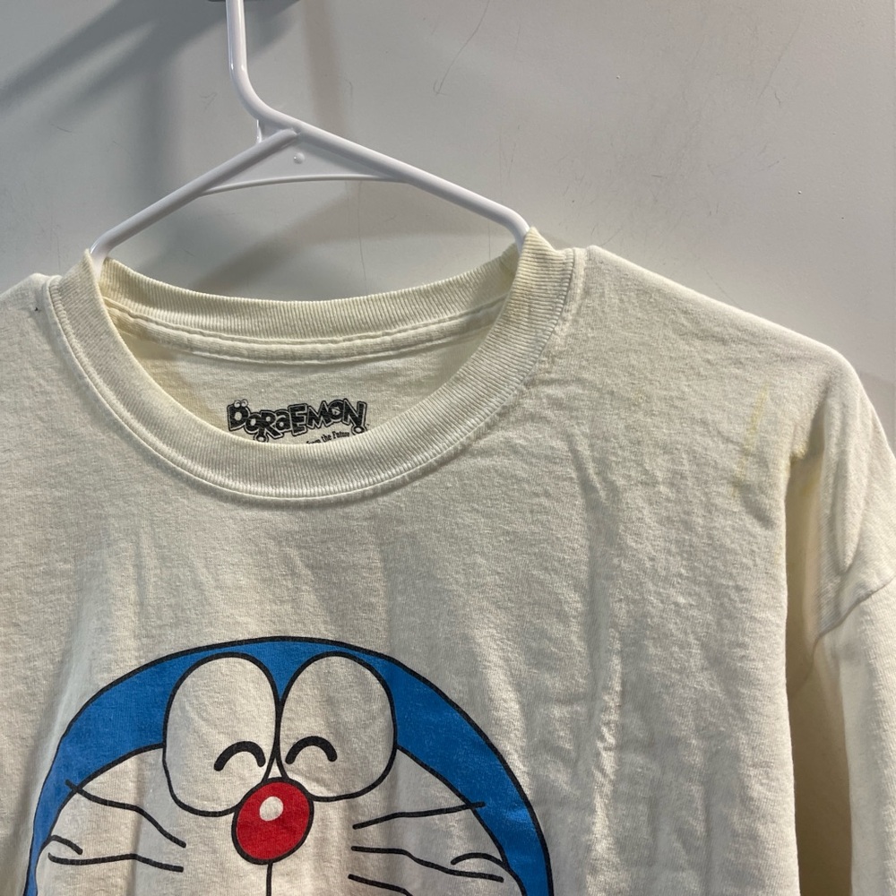 Doraemon Cream Long Sleeve Mens Shirt - Picture 7 of 7
